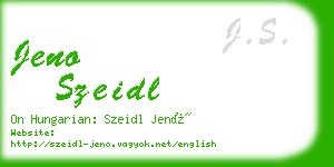 jeno szeidl business card